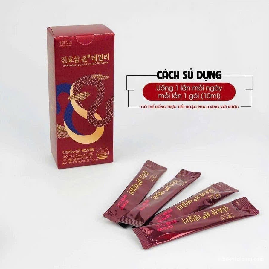 Nước Hồng Sâm 6 năm tuổi LG Saeng Hwal Jeong Won Jinhyosam Bon Daily Hộp 50 Gói Nhỏ