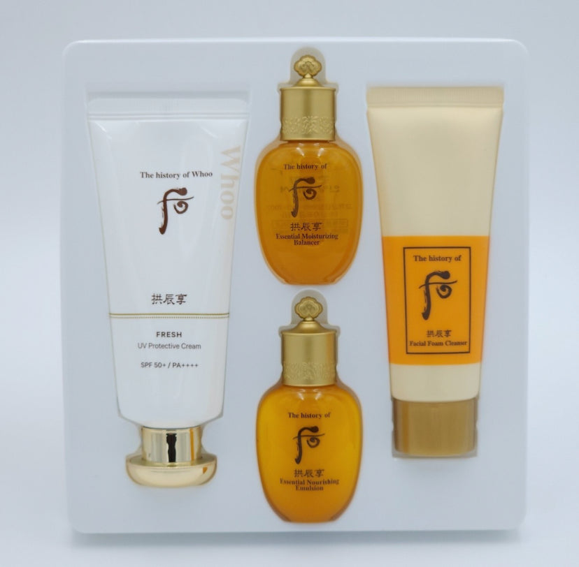 Set Kem Chống Nắng Mẫu MỚI WHOO GONGJINYANG FRESH SUN CREAM 4 Món