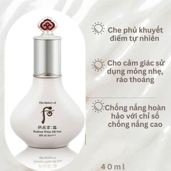 Sét BB WHOO Trắng Siêu Đẹp Kiềm Dầu, Chống Nắng, Dưỡng Trắng 3pcs