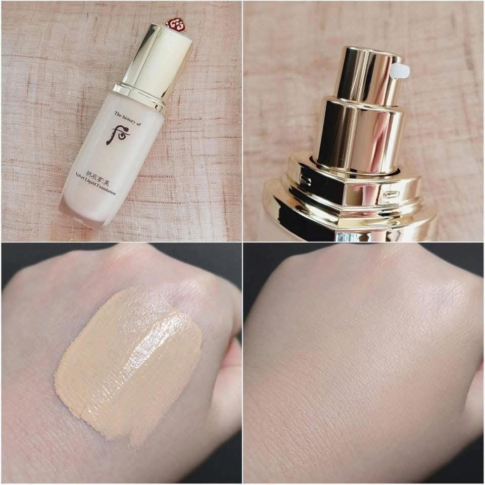 Kem nền Whoo Velvet Liquid Foundation dưỡng trắng, che khuyết điểm, chống nắng và dưỡng da chống lão hoá 40ml