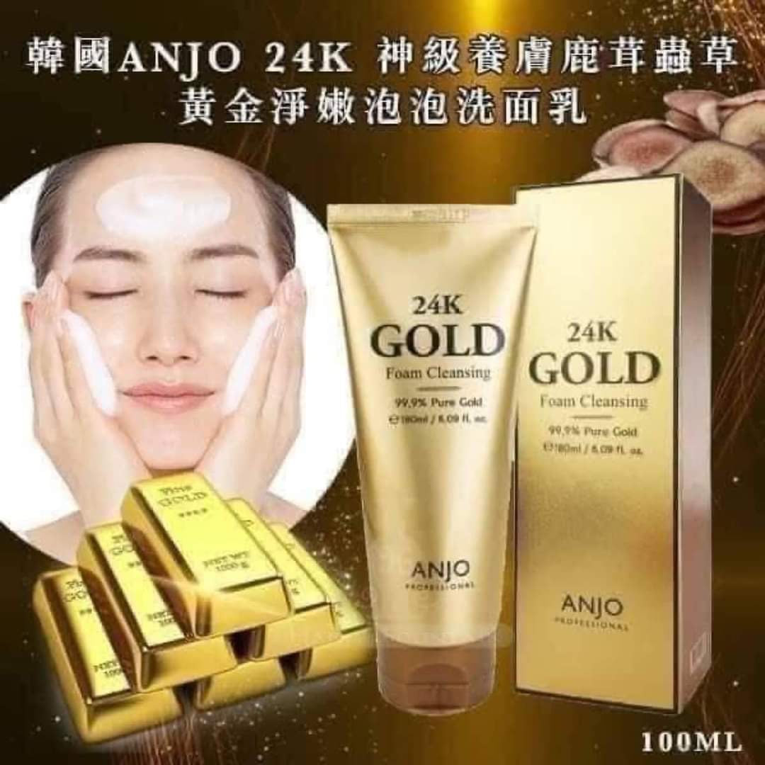 Sữa rửa mặt 24K GOLD FOAM CLEANSING Anjo 180ml