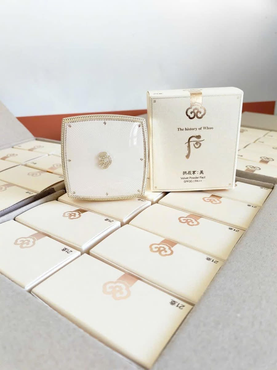 PHẤN PHỦ WHOO TRẮNG Ngọc Trai Velvet Powder Pact SPF30/PA++