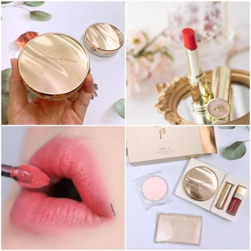 Set Phấn phủ Whoo vàng. Luxury Glow Pressed Powder Pact Tone 21