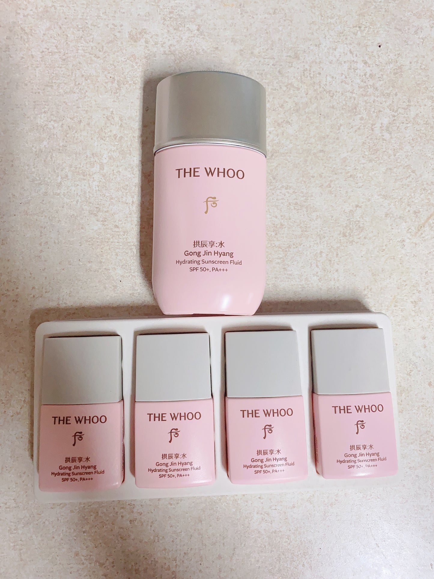 Sét kem chống nắng Whoo hồng Vital Sun Fluid SPF50+/PA+++ 5pcs