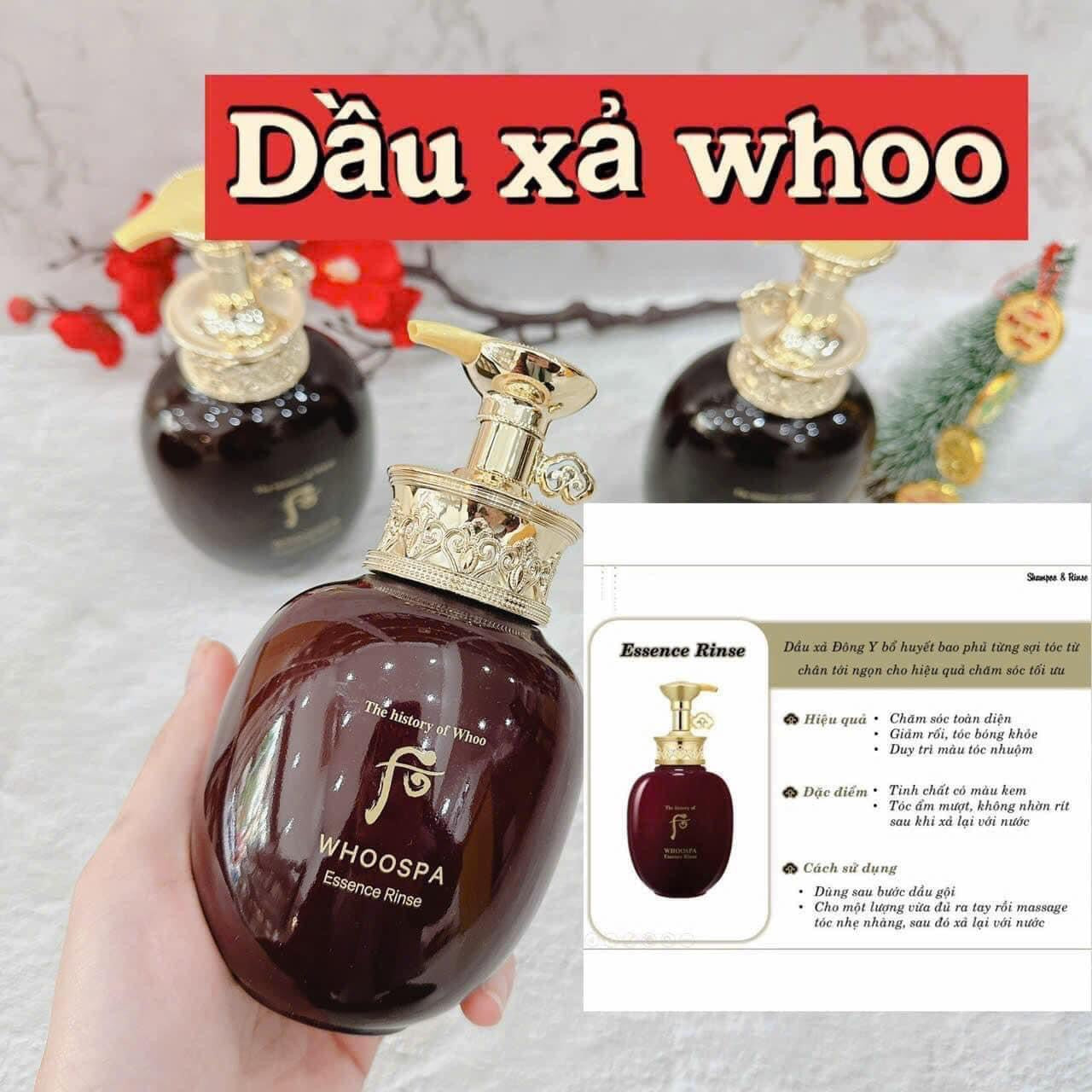 Set Dầu Gội Xả Đông Y WHOOSPA Cao Cấp Hàn Quốc 3 chai