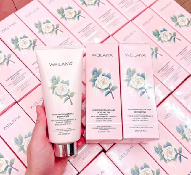 Weilaiya Niacinamine Body Lotion 200ml (Lotion Hoa Trà)