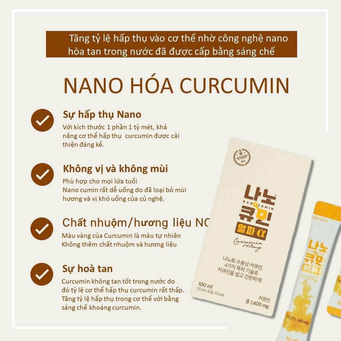 Tinh Nghệ Nanocumin Korea 30 gói/ hộp