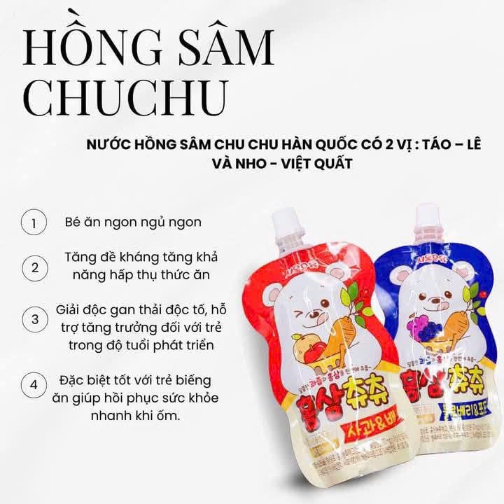 Nước Hồng Sâm Chu Chu/ Chuchu Hàn Quốc 10 Gói