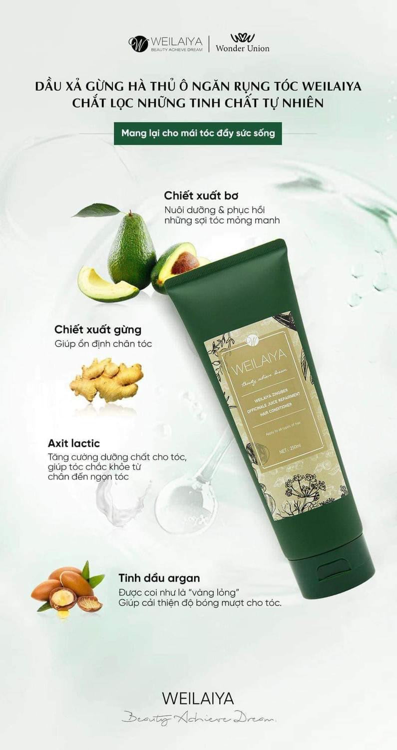 Weilaiya Shampoo and Conditioner (Gội Xả Hà Thủ Ô cho da đầu kho )