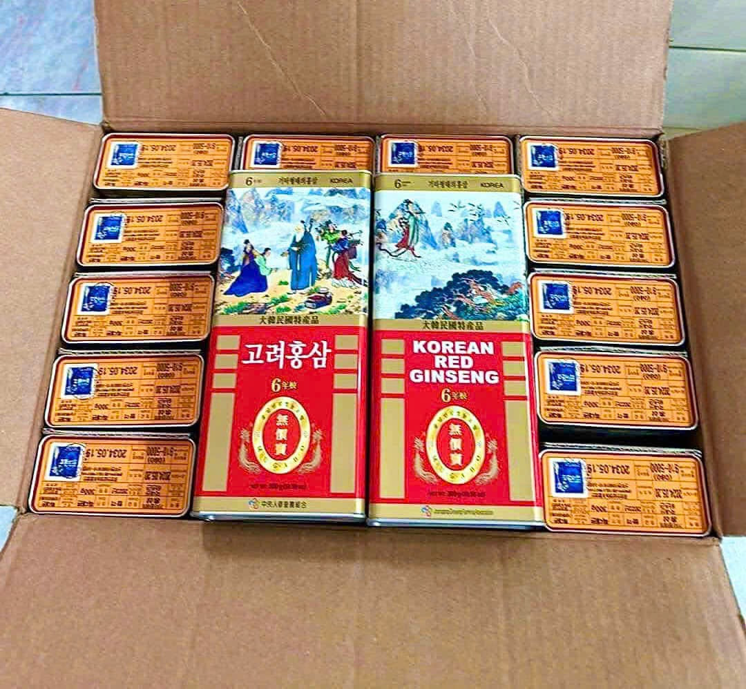 Sâm Khô Hộp Thiếc Nguyên Củ Hàn Quốc 300g (11-20 củ)