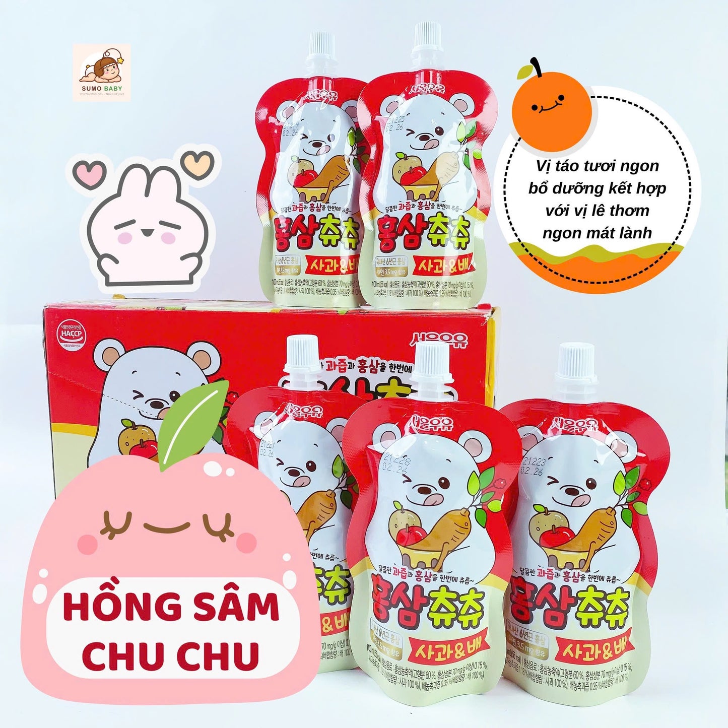 Nước Hồng Sâm Chu Chu/ Chuchu Hàn Quốc 10 Gói