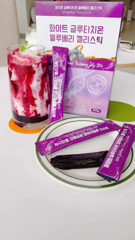𝗧𝗵𝗮̣𝗰𝗵 Blueberry 𝗖𝗼𝗹𝗹𝗮𝗴𝗲𝗻 𝗧𝗿𝗮̆́𝗻𝗴 Da Glutathione 30 gói