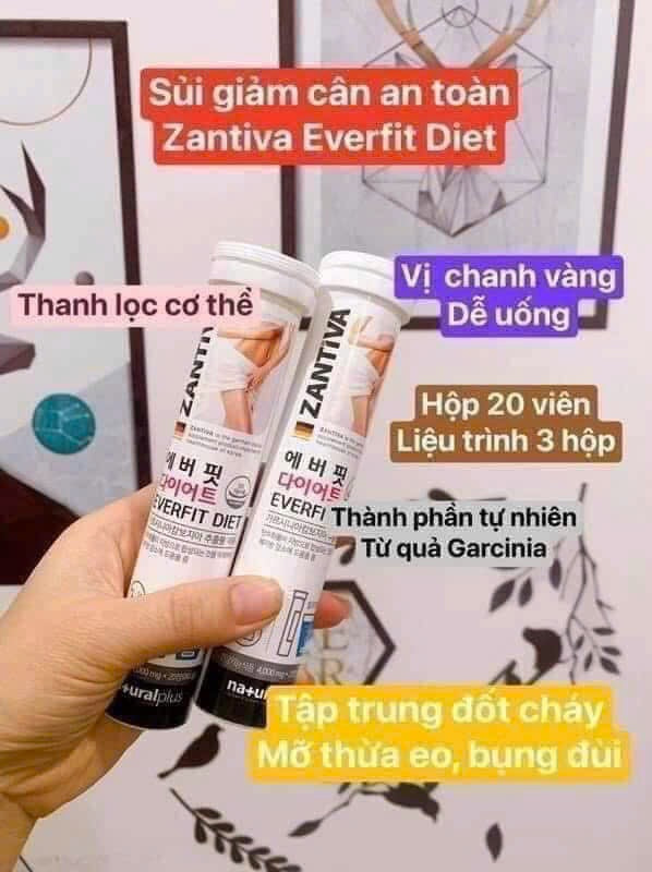 Viên sủi giảm cân Zantiva Everfit Diet 20 viên (Made in Germany)