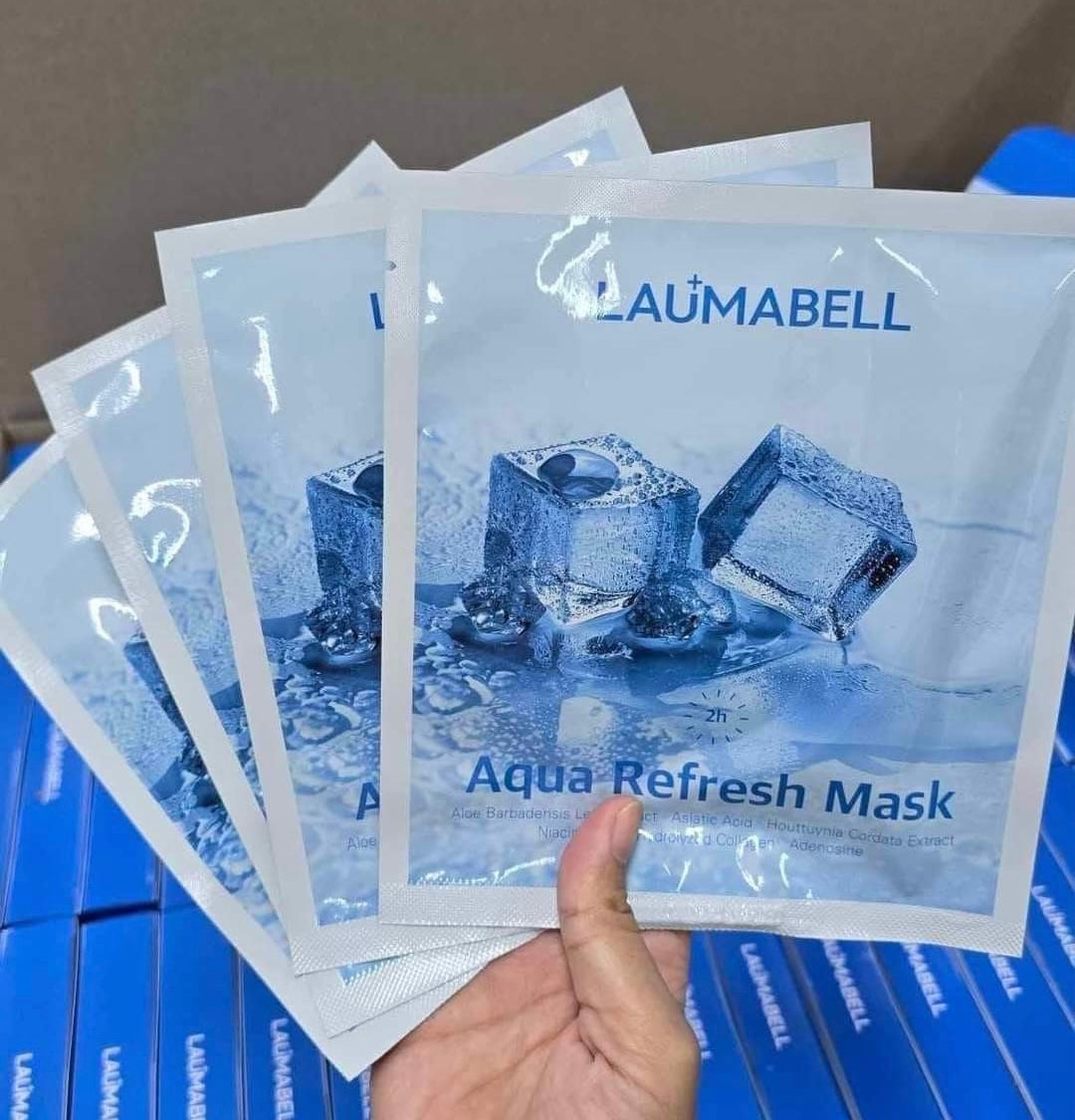Mặt Nạ Thạch Ngậm Nước, Dưỡng Ẩm Collagen 
LAUMABELL Hàn Quốc hộp 4 miếng.