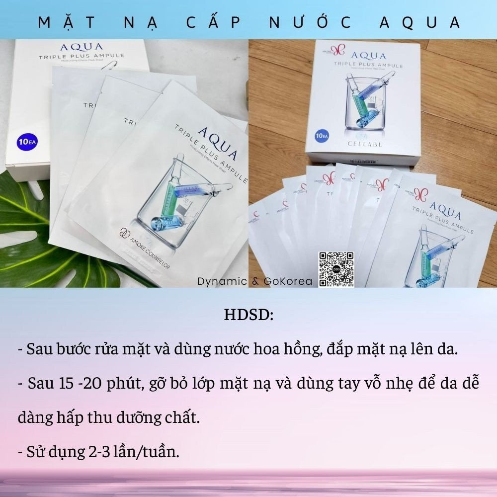MẶT NẠ AMORE AQUATRIPLE PLUS AMPOULE MASK ( hộp 10 miếng