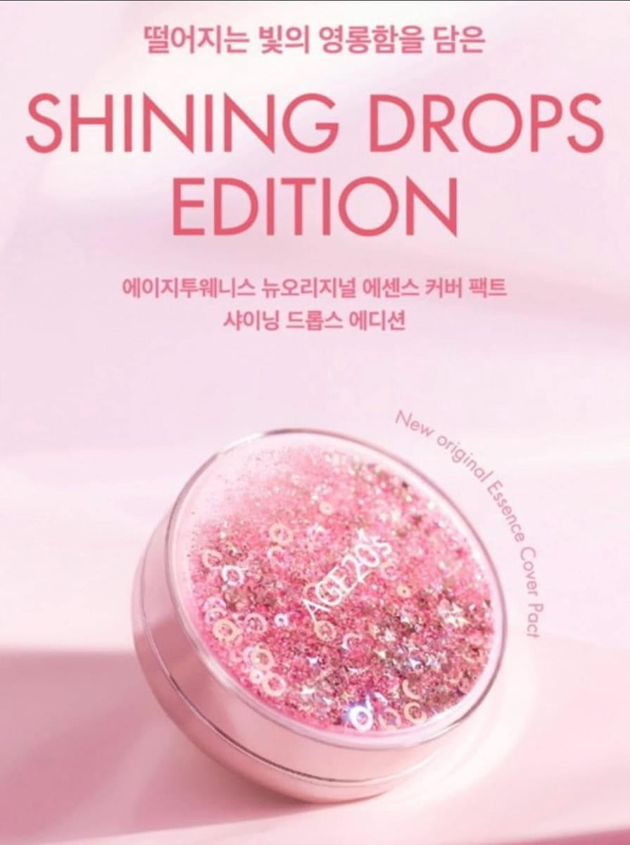 Phấn nền lạnh AGE 20’s SHINING DROPS EDITION JERICHO ROSE  ESSENCE COVER PACT 12.5g x 2