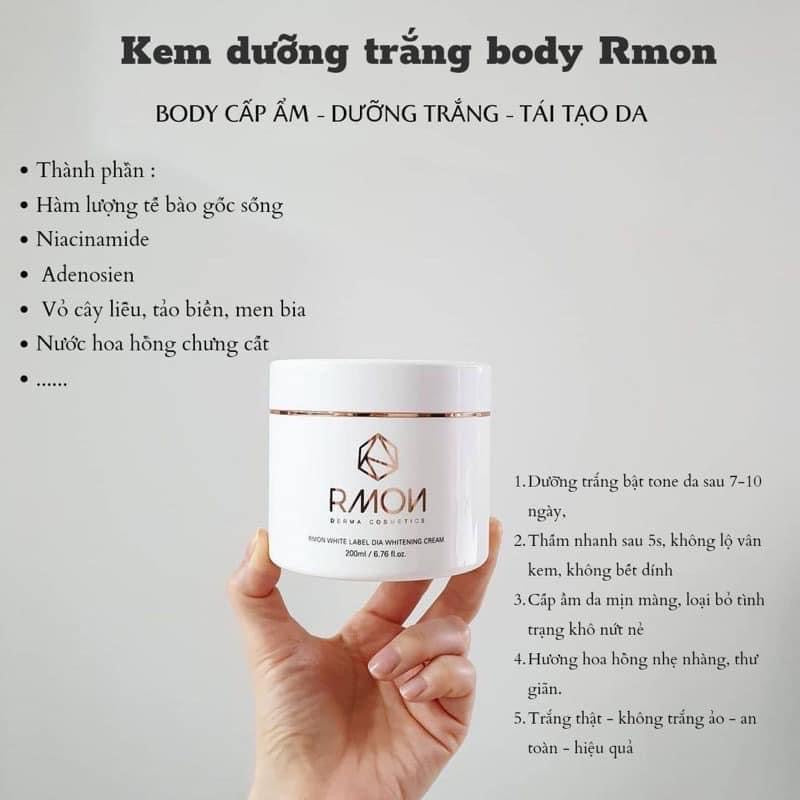 Kem Dưỡng Trắng Da Body Tế Bào Gốc Hàn Quốc Rmon White Label Dia Whitening Cream 200g