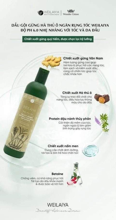 Weilaiya Shampoo and Conditioner (Gội Xả Hà Thủ Ô cho da đầu kho )
