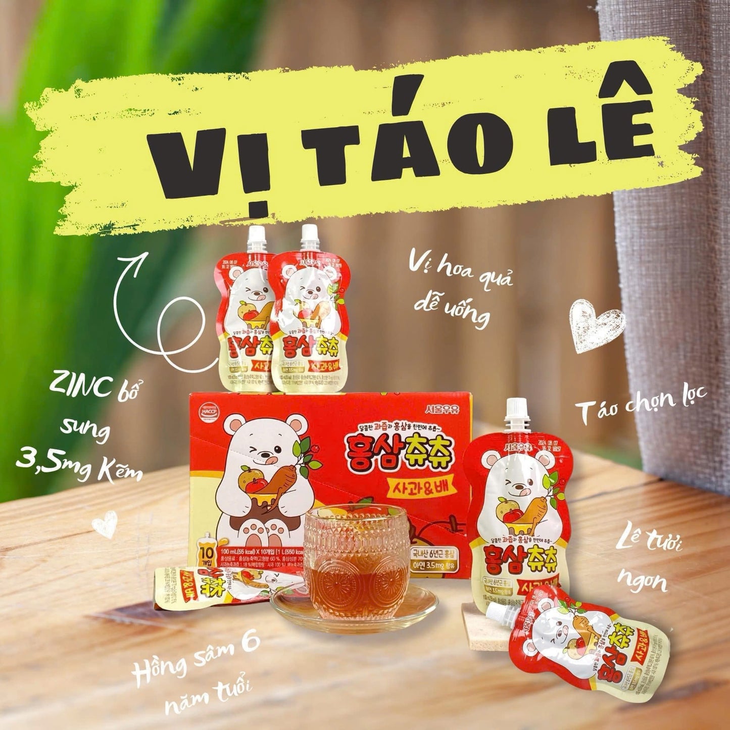 Nước Hồng Sâm Chu Chu/ Chuchu Hàn Quốc 10 Gói