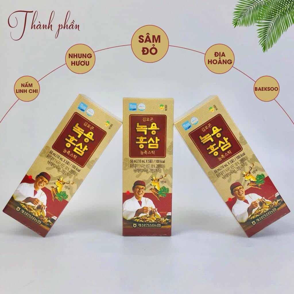 Tinh chất hồng sâm đỏ nhung hươu dược sỹ Kim Oh-Gon 
30 Gói
