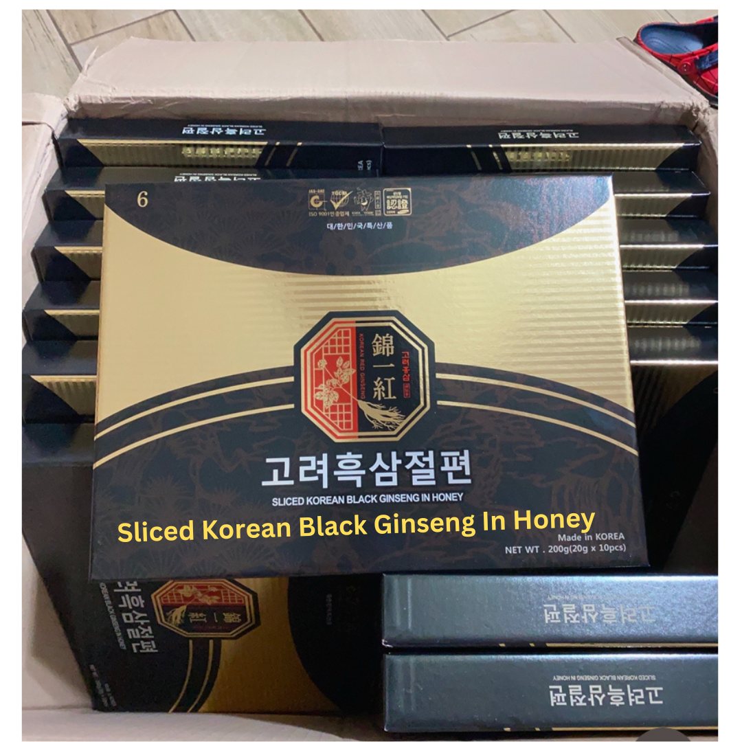Hắc Sâm Thái Lát Tẩm Mật Ong Hộp 20G X 10 Gói Hàn Quốc