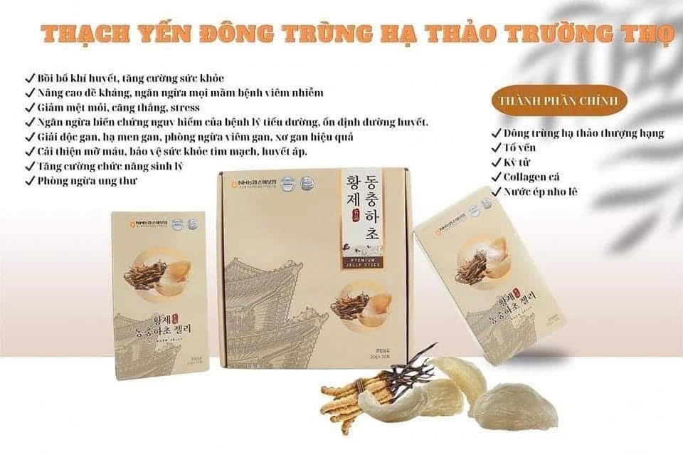 Thạch yến đông trùng hạ thảo trường thọ NONGHUYP KOREA 30 gói