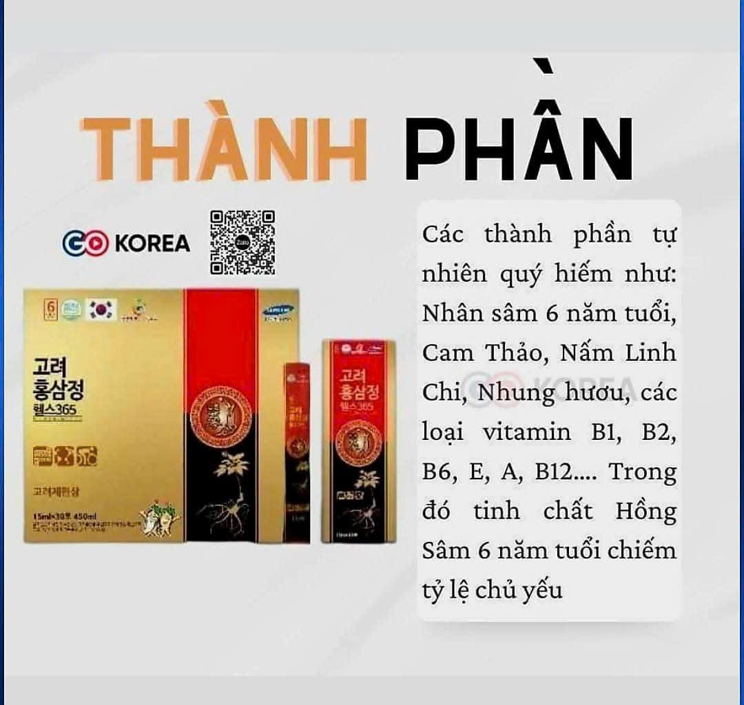 Nước Hồng Sâm Cô Đặc Người Lớn 𝟯𝟲𝟱/ 30 Gói nhỏ