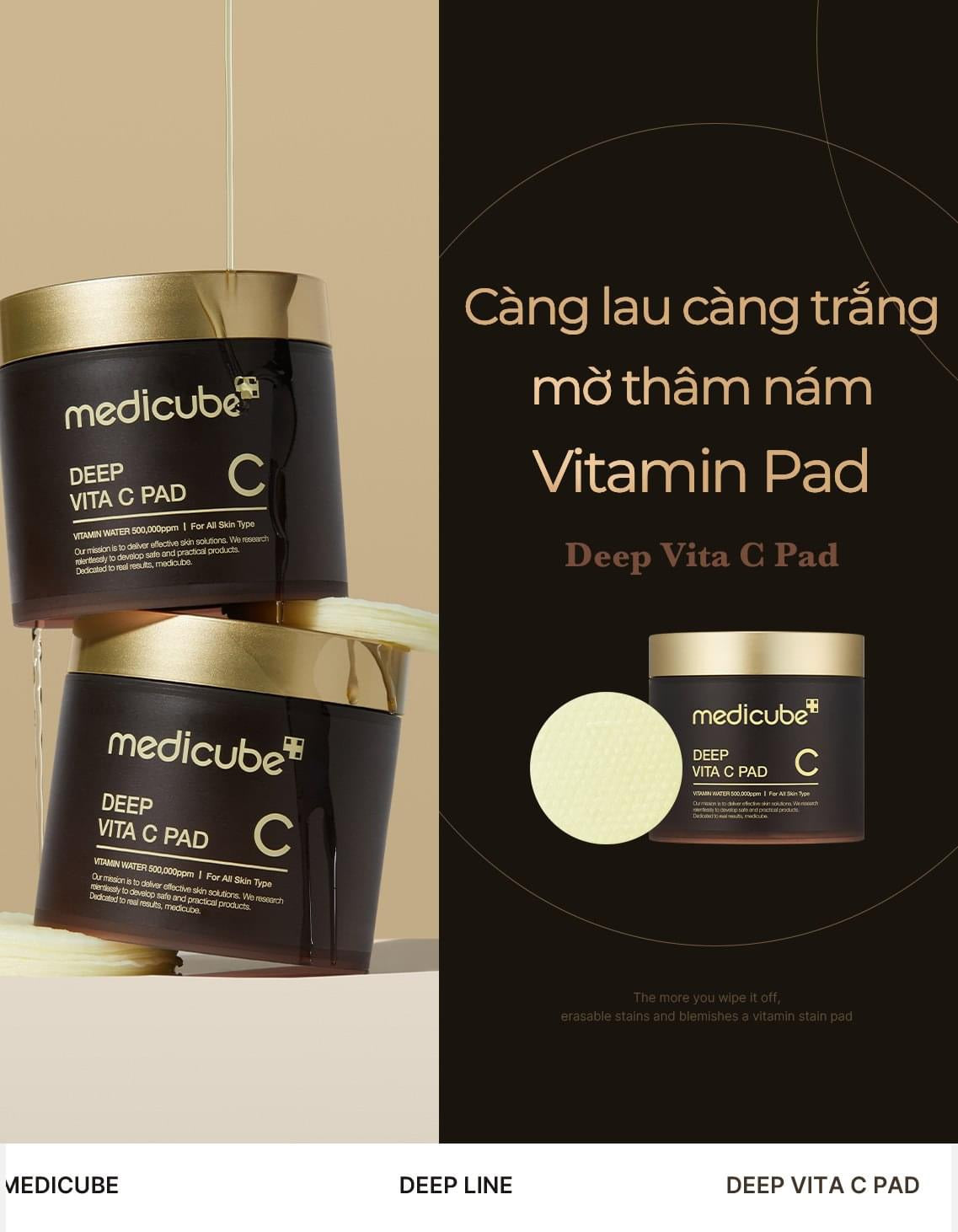 Toner Trắng Da Medicube Deep Vita C Pad 150g/ 70 miếng