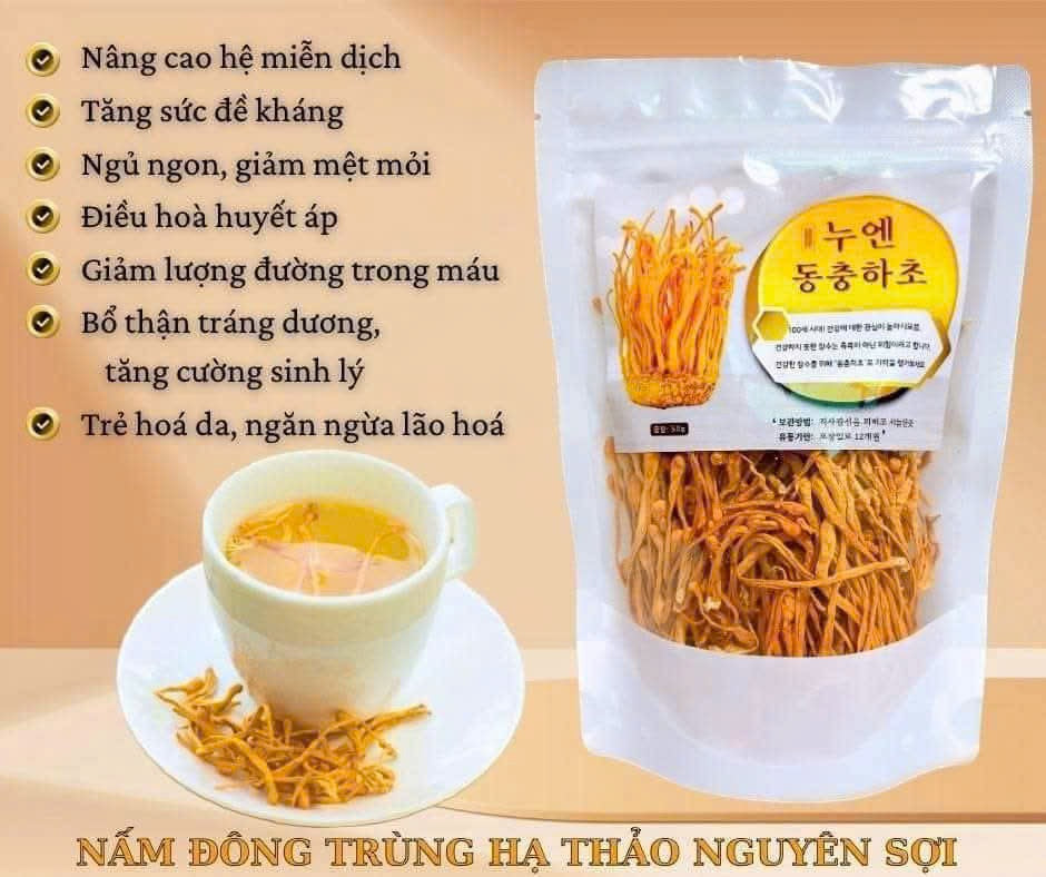 ĐÔNG TRÙNG HẠ THẢO DẠNG CÂY NẤM KHÔ Hàn Quốc 50g