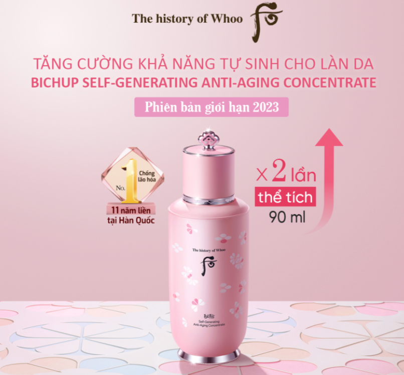 Tinh Chất Whoo Bichup Tái Sinh Phục Hồi Và Chống Lão Hóa Da, The History Of Whoo Bichup Self-Generating Anti-Aging Concentrate 90ml