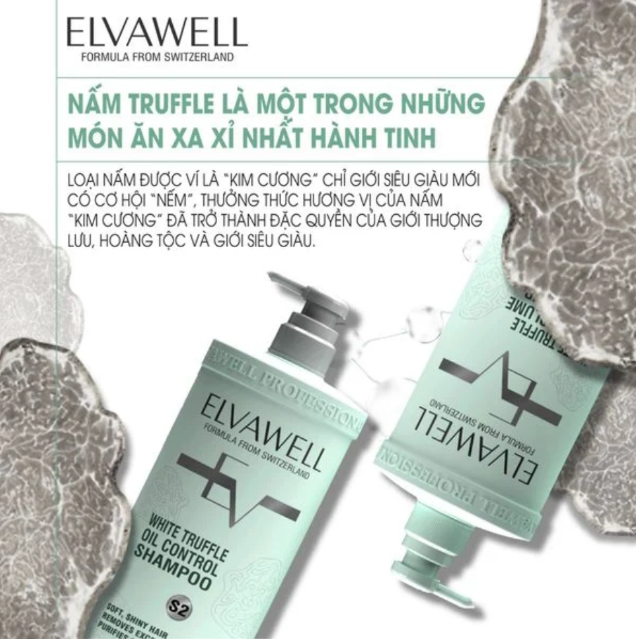Dầu gội xả giảm rụng tóc sạch dầu bết Elvawell