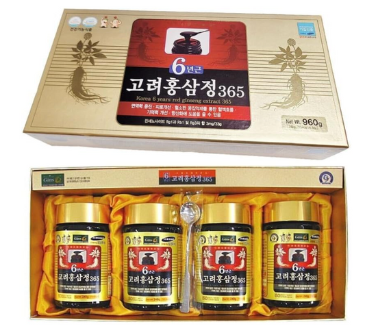 Cao hồng sâm cô đặc cao cấp 6 năm tuổi 365 premium (set 4 lọ)